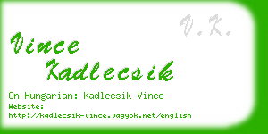 vince kadlecsik business card